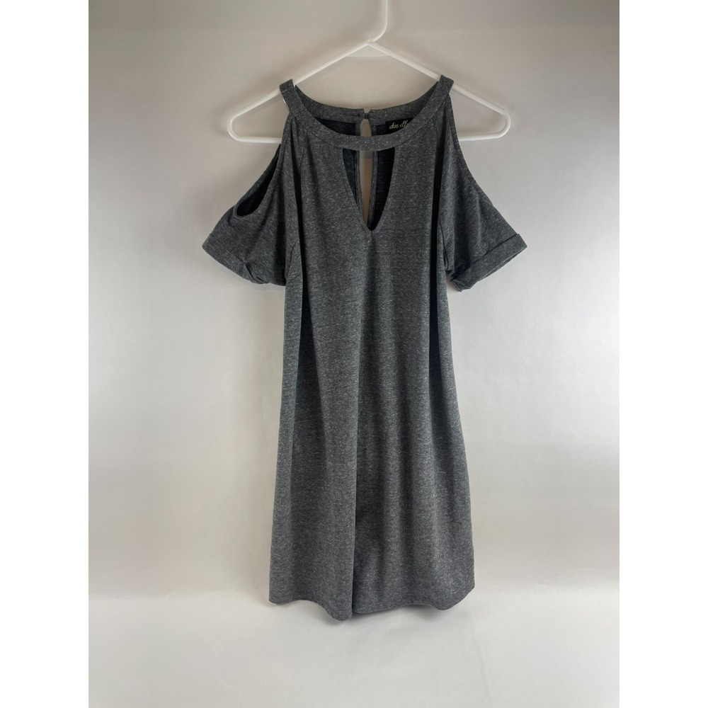 Dee elly Dress, Women's Size Small, Gray, Above Knee, Cold Shoulder